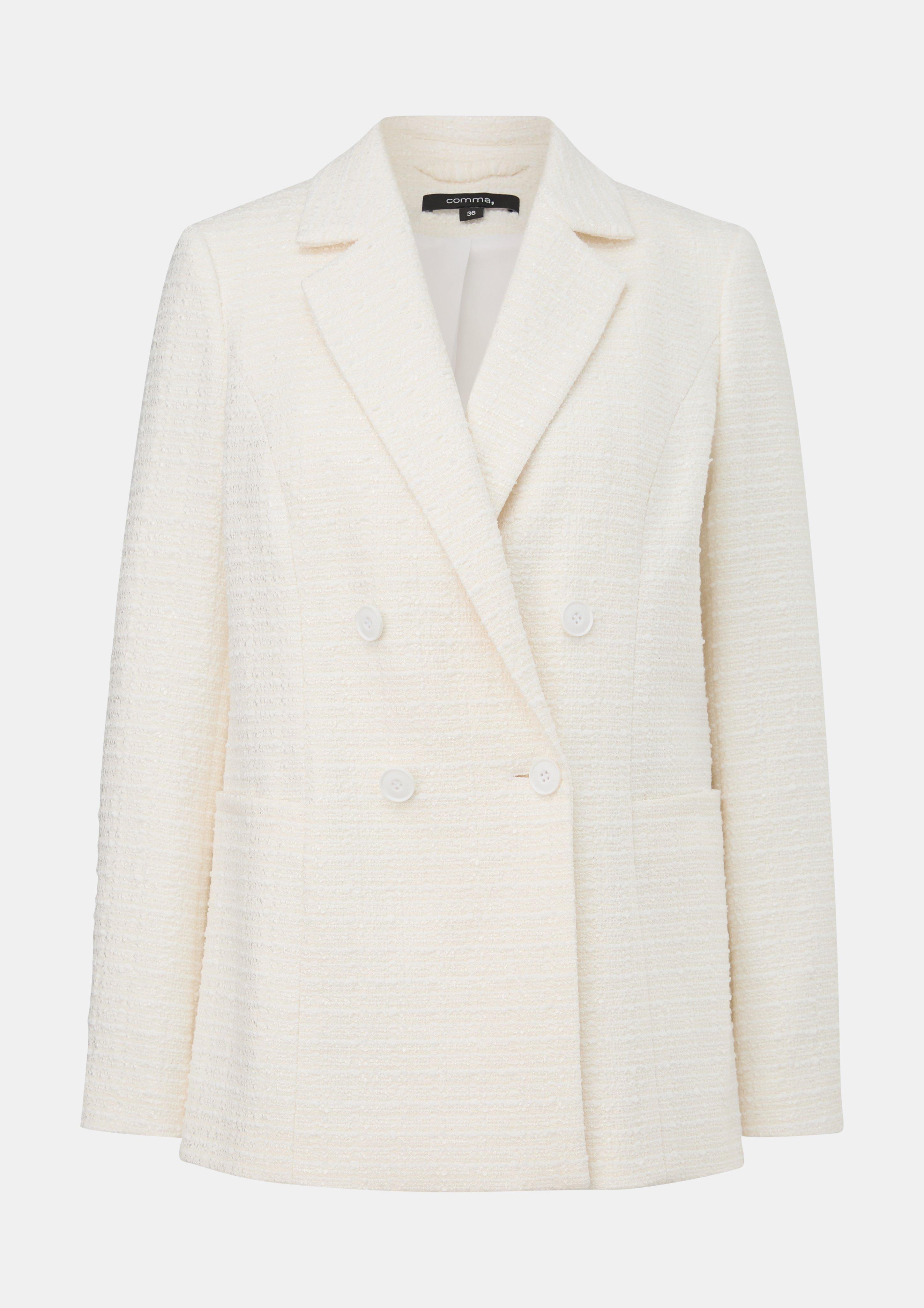 Blazer aus Bouclé - weiß