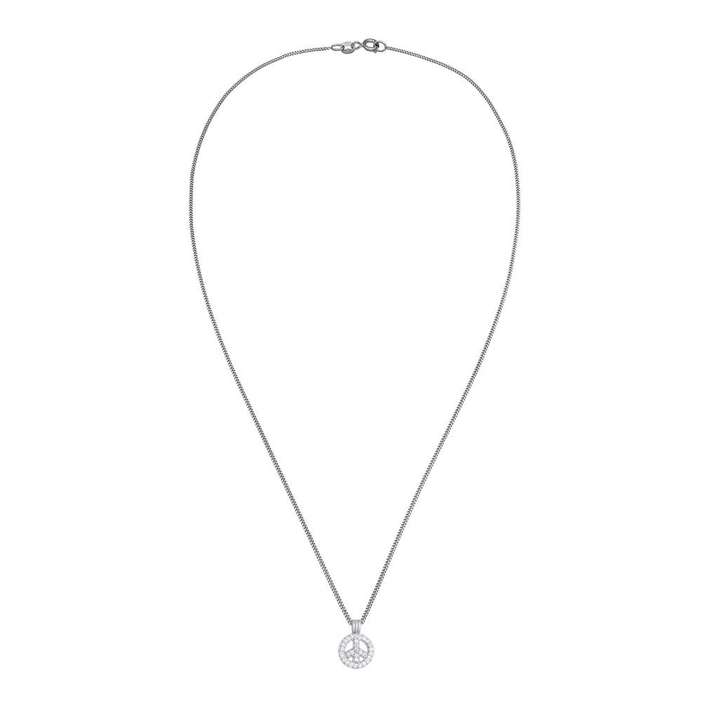Elli Elli Collier Femmes Pendentif Peace Boho Étincelant avec Cristaux de Zirconium en collier