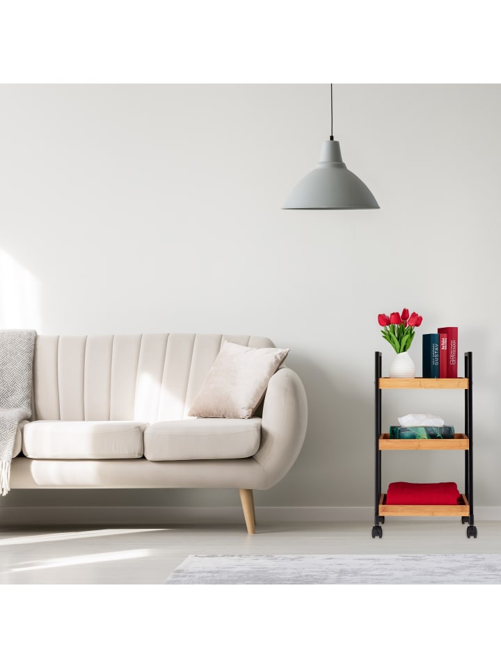relaxdays Servierwagen in Natur - (B)37 x (H)69,5 x (T)34 cm günstig kaufen onesize