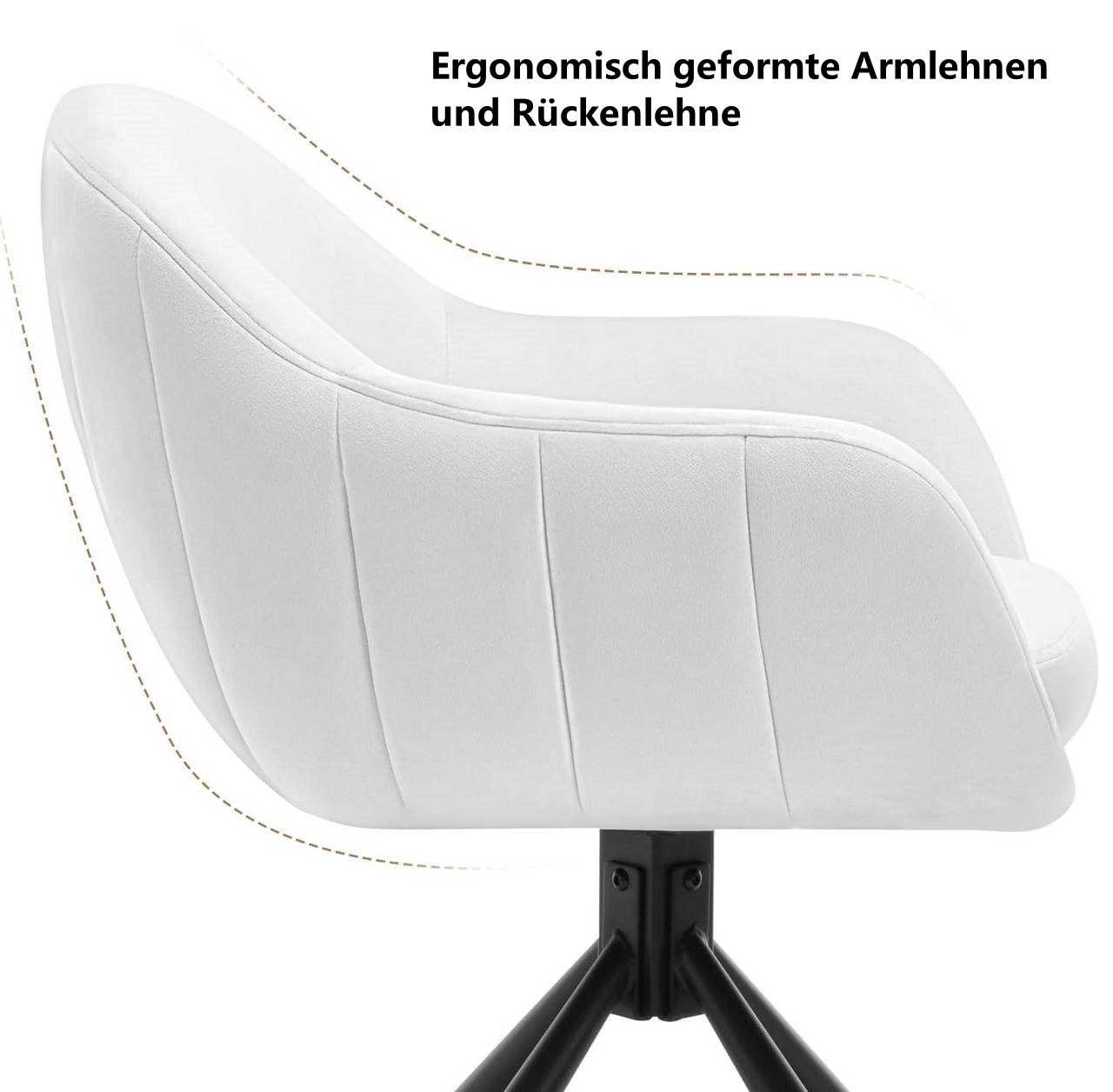 Woltu 4-Fußstuhl (2 St), Esszimmerstühle drehbar 2er Set, Loungesessel