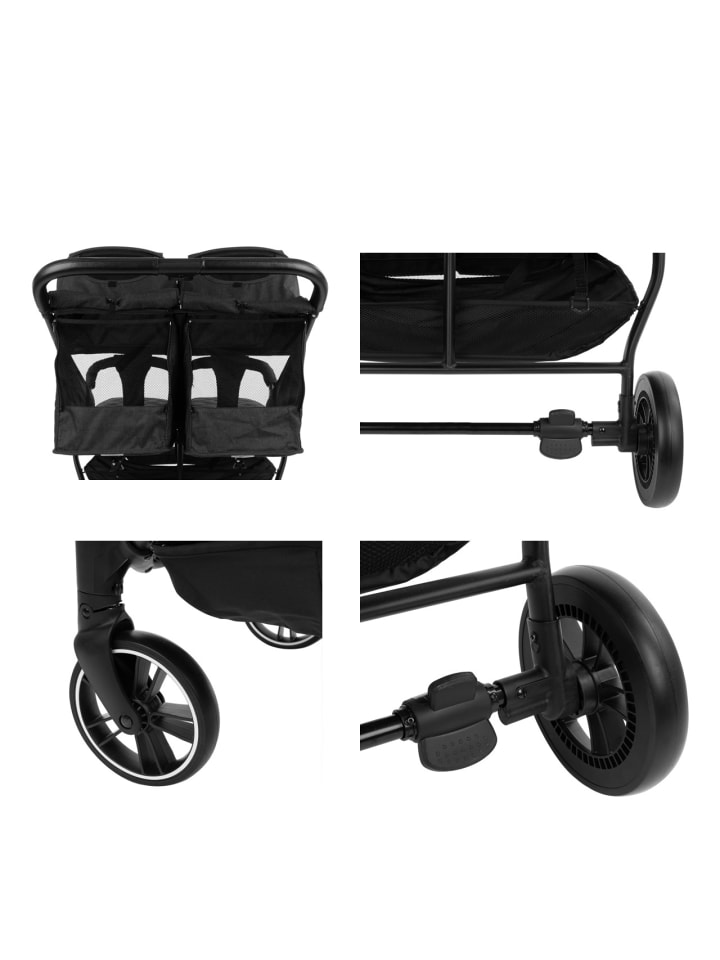 Kikkaboo Zwillingskinderwagen Happy 2 in schwarz günstig kaufen onesize