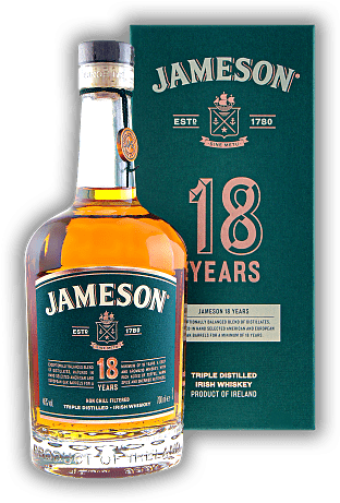 Jameson 18 Years 46% Jameson 18 Years 46% Volles und komplexes Aroma, einfach großartig. Alter 18 J. - 0,7	 Liter - Vol 46%