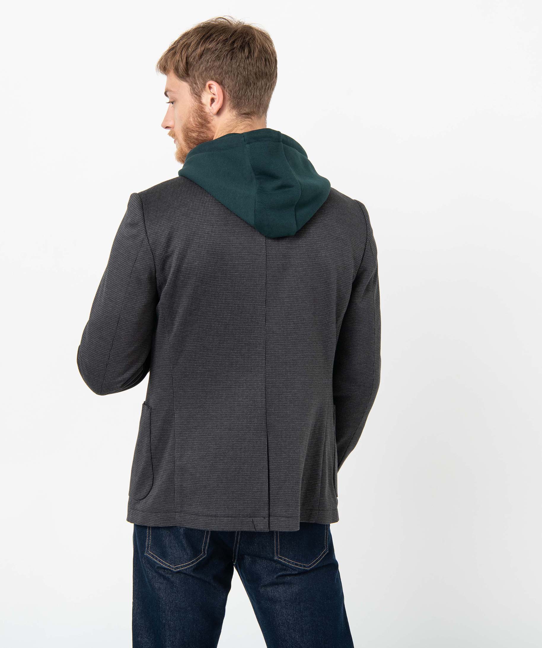 Veste de costume homme à motif pied de poule carreaux | GEMO