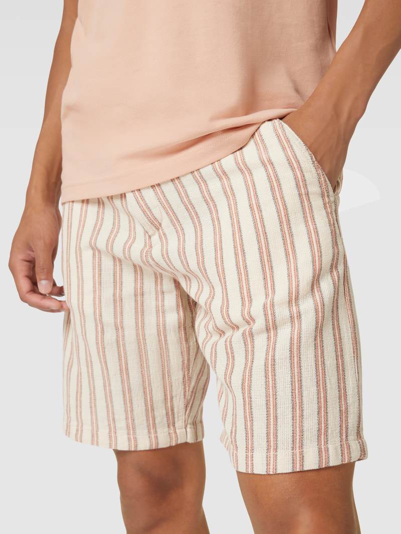 Bermudas mit Streifenmuster Modell 'BRODY' in offwhite