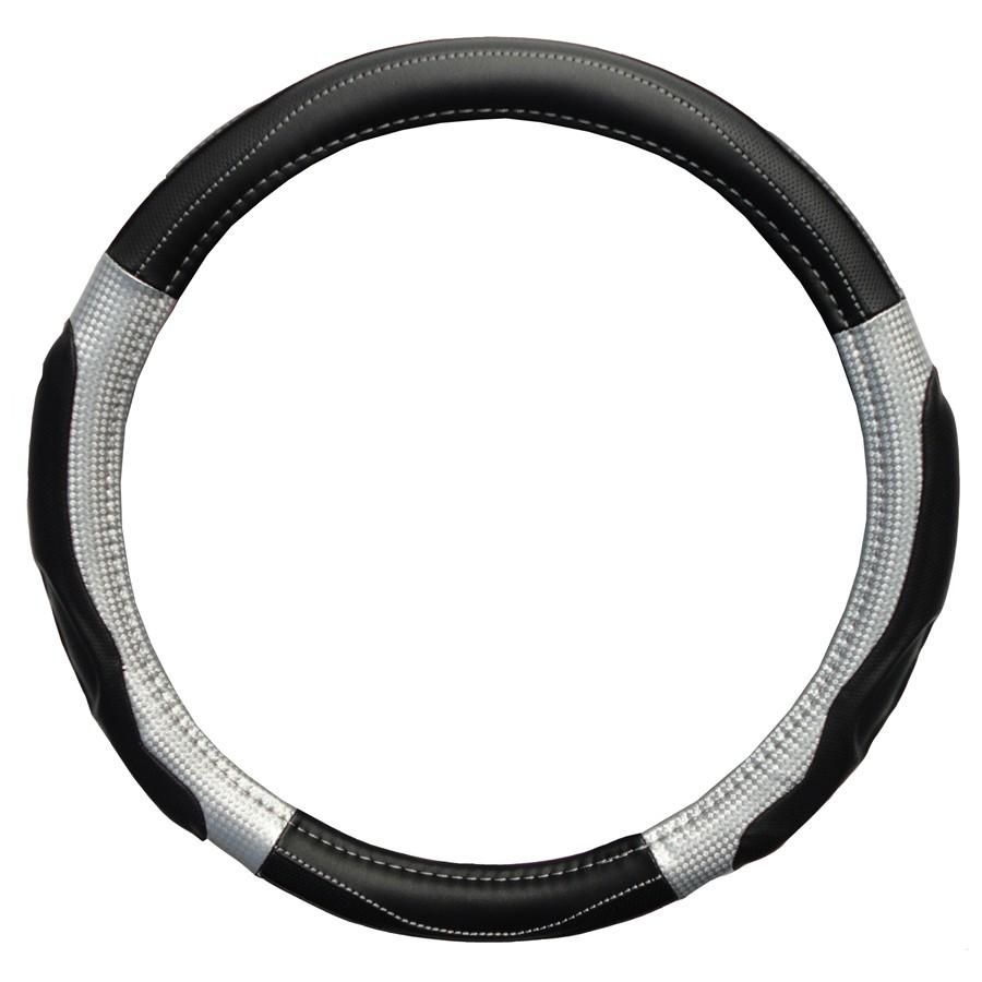 Lenkradhülle Carbon, silber - ATU