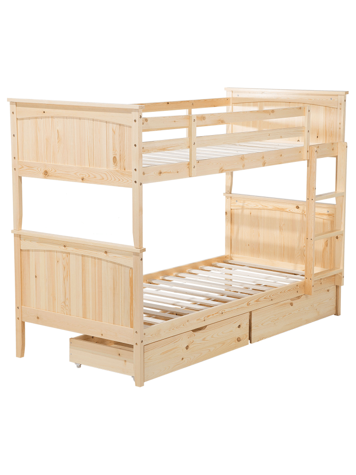 Beliani Hochbett ALBON in Heller Holzfarbton - (W) 97 x (H) 150 x (L) 208 cm günstig kaufen onesize
