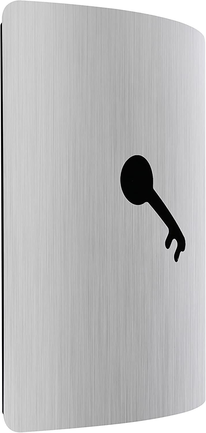 GREELUE Schlüsselkasten Schlüsselkasten modern klein, Schlüsselkasten Wand zu installieren, Schlüsselkasten aus Edelstahl 9 Haken,abschließbare(21x6x24.5cm)