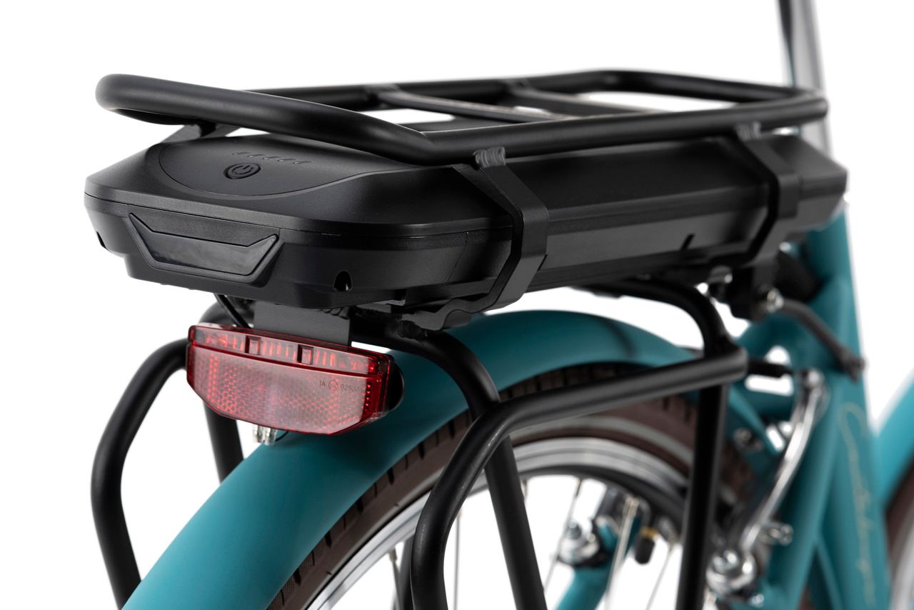 Adore Alu E-City-Bike Damen 28'' Cantaloupe blau 36 V/10,4 Ah 3 Gänge