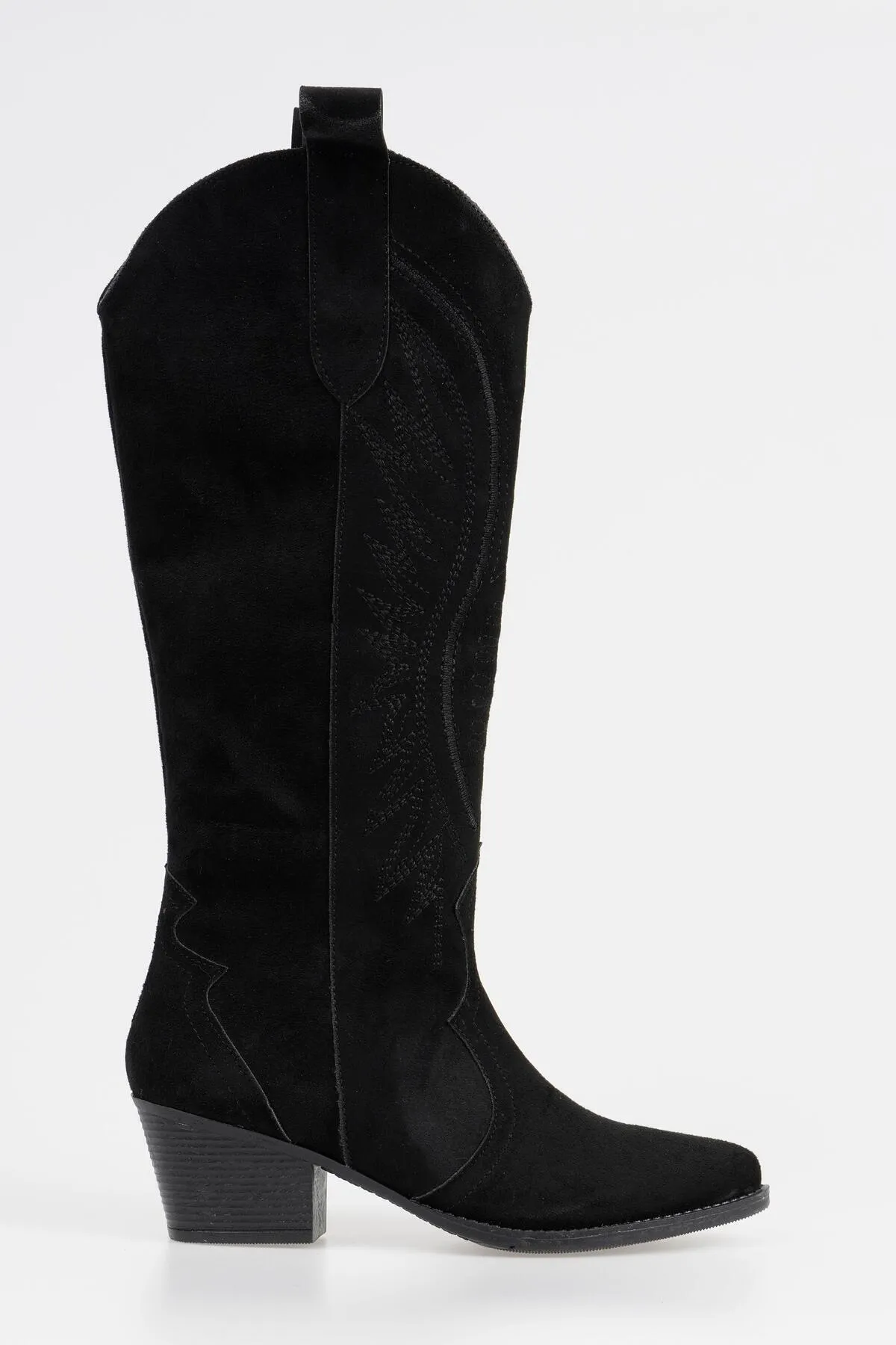 CZ London  Damen-Cowboystiefel mit kurzem Absatz, lange Cowgirl-Stiefel aus Wildleder