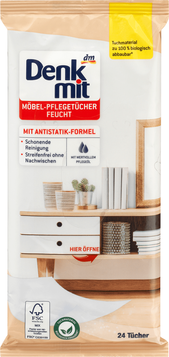 Feuchte Reinigungstücher für Möbel, 24 St