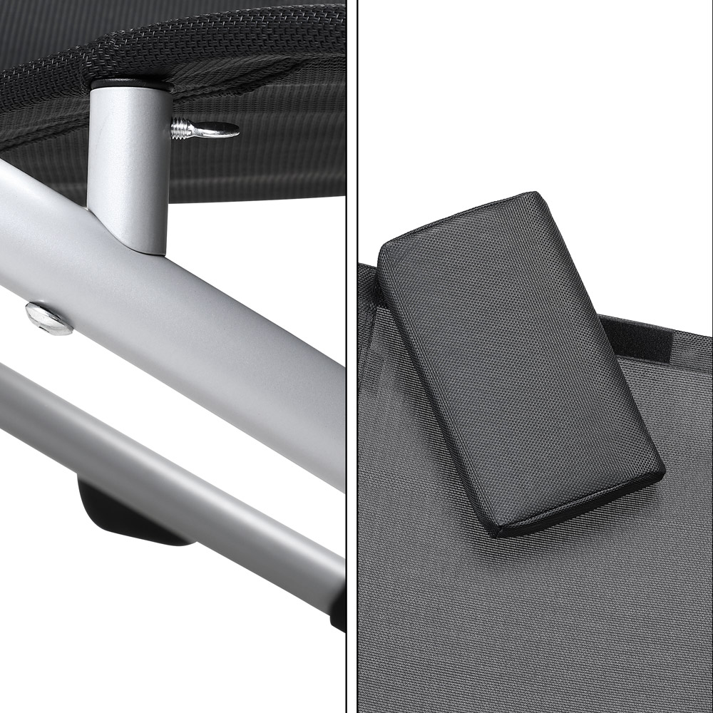 Casaria Relaxliege Neapel Schwarz 170x75x82cm klappbar