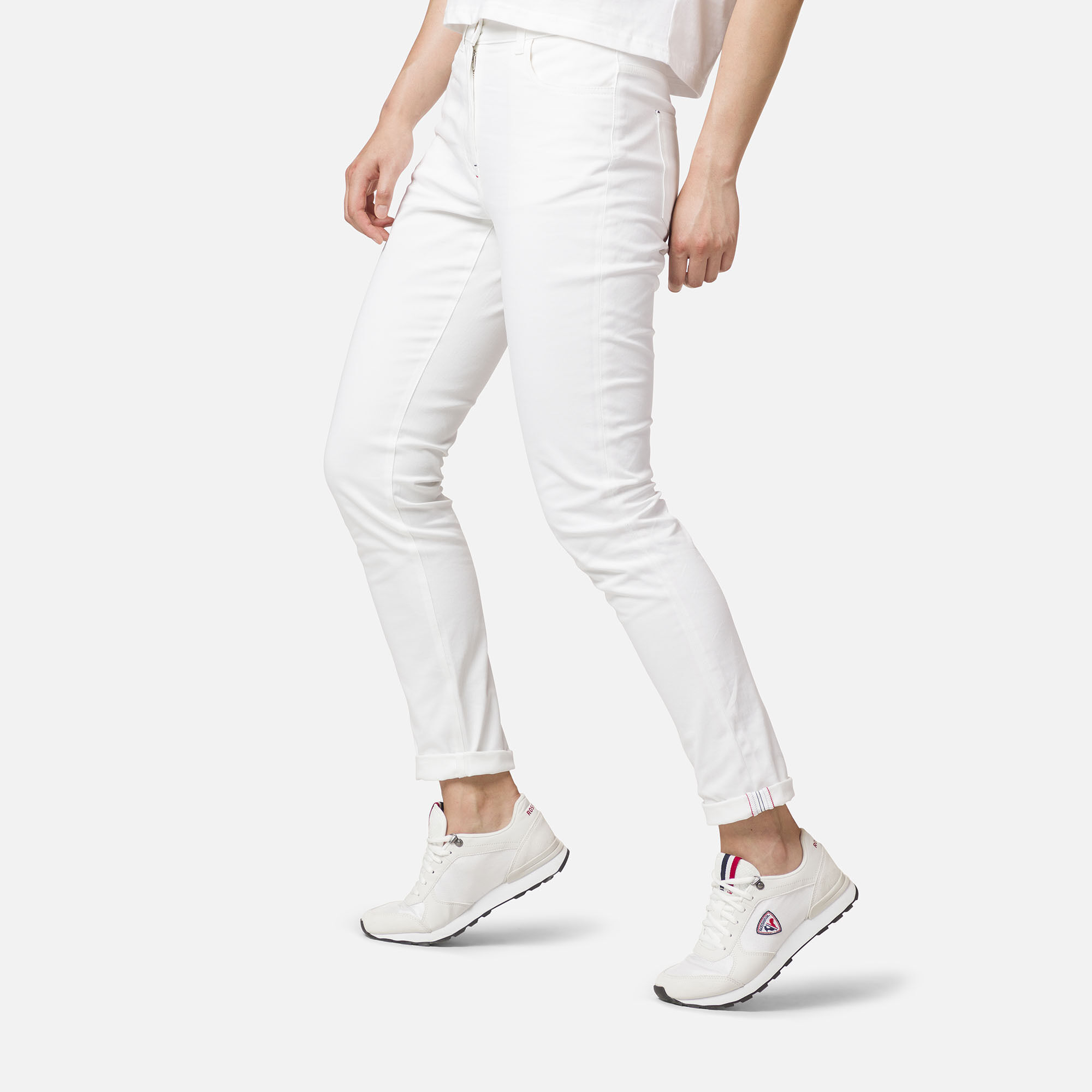 Pantalon slim en coton bio femme