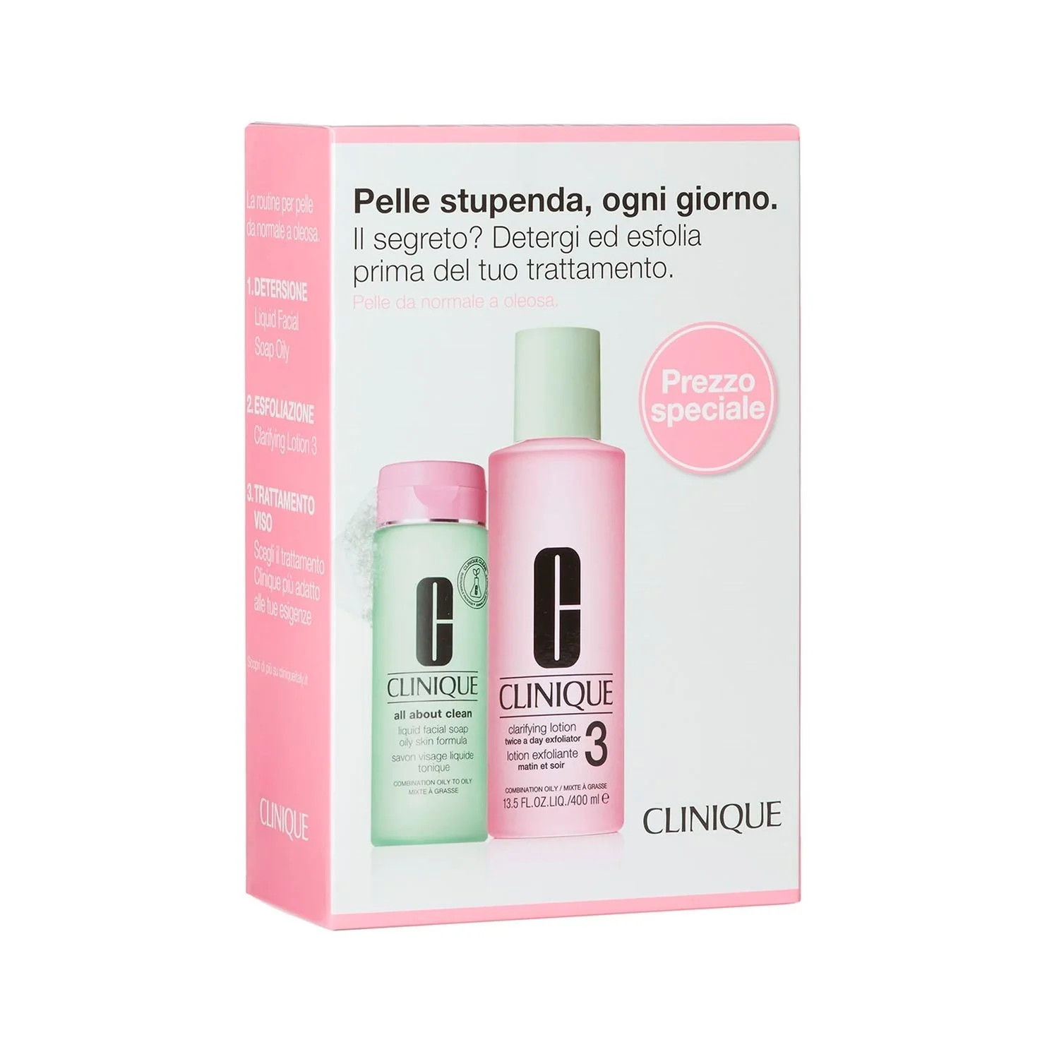Sistem de loțiune clarificatoare în 3 faze 3 - Set de curățare, Săpun de curățare facială, Exfoliant facial