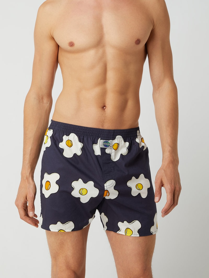 Boxershorts aus Baumwolle mit Allover-Muster in dunkelblau