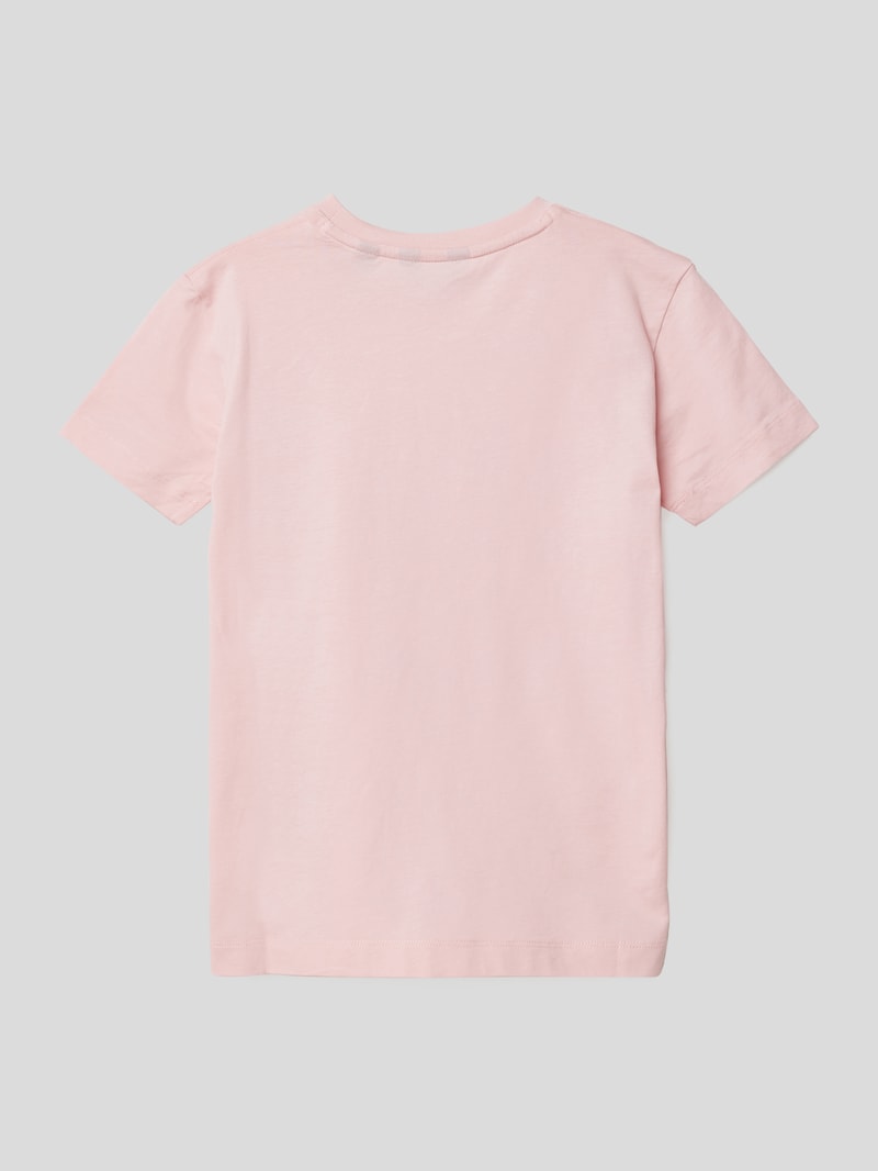 T-Shirt mit Label-Print in rosa