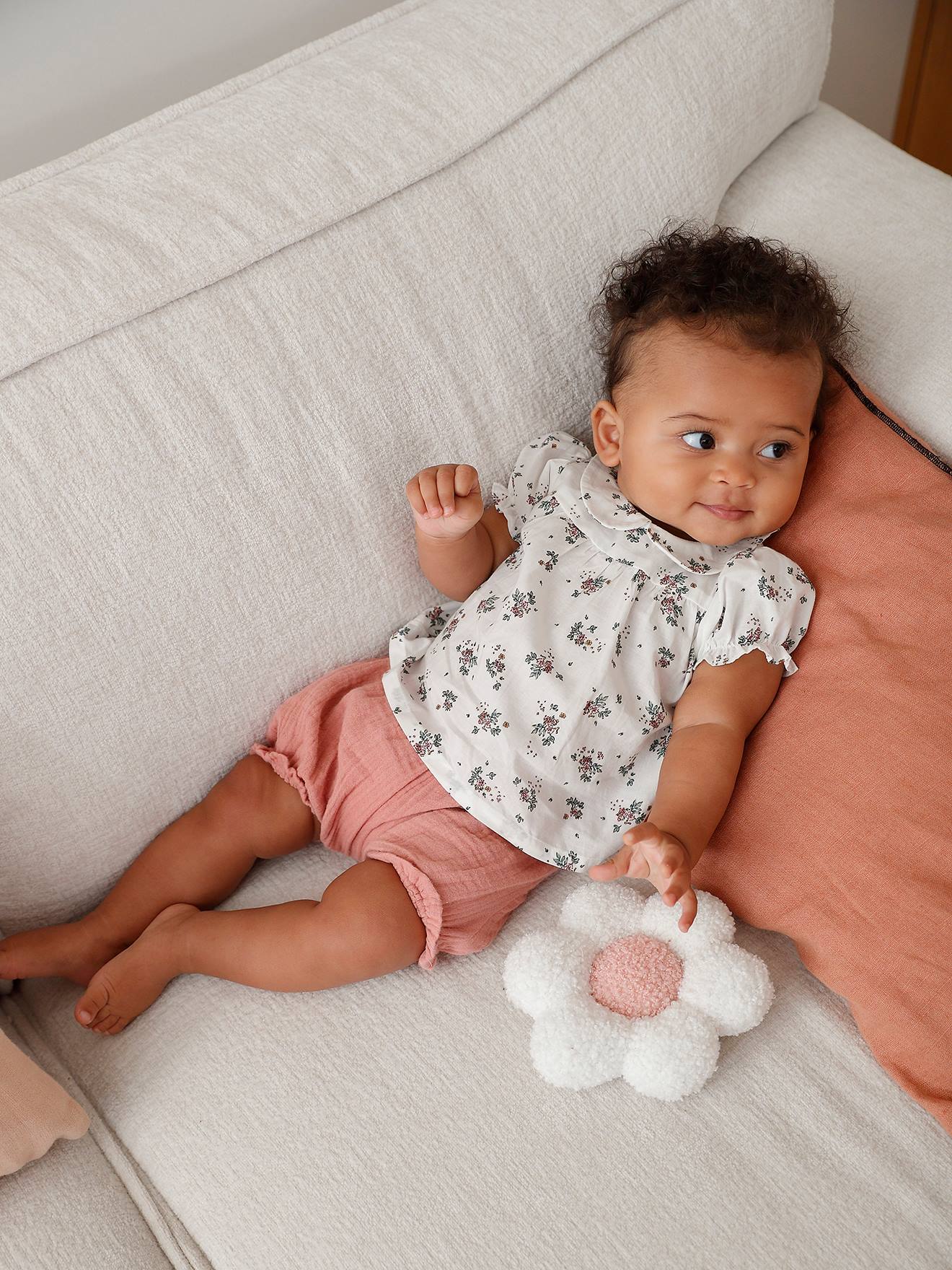 Vertbaudet Baby T-Shirt mit Bubikragen - wollweiß