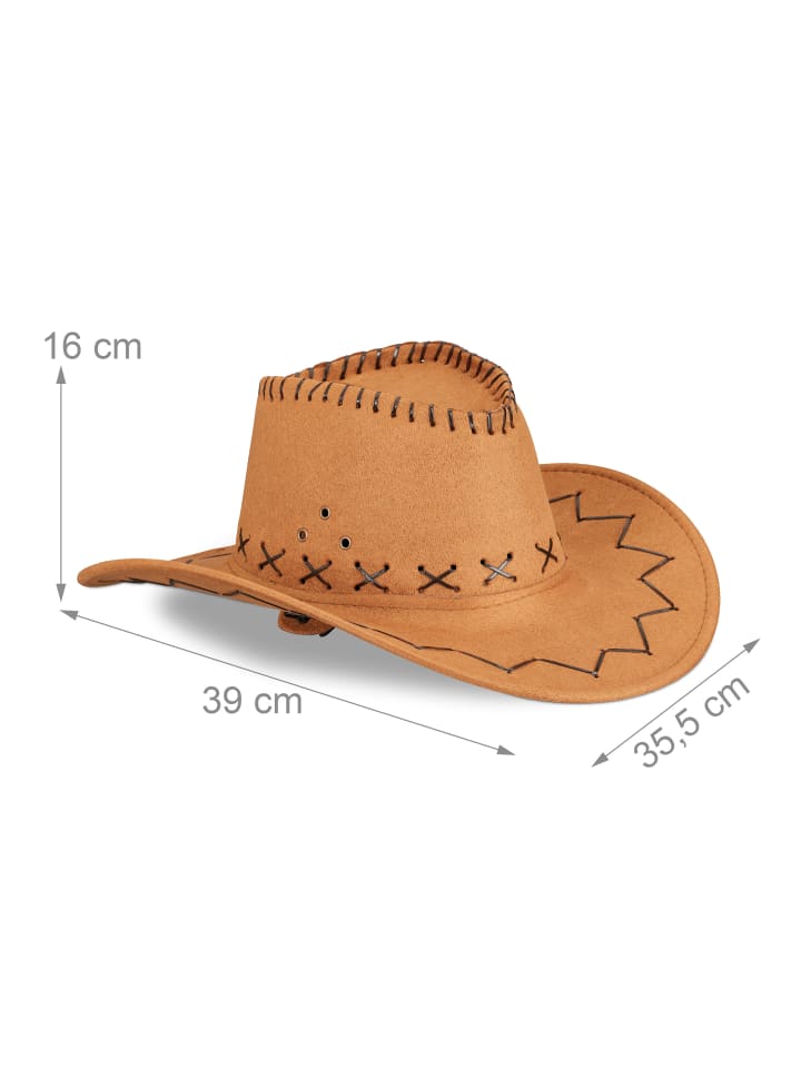 relaxdays 2x Cowboyhut in Braun günstig kaufen onesize