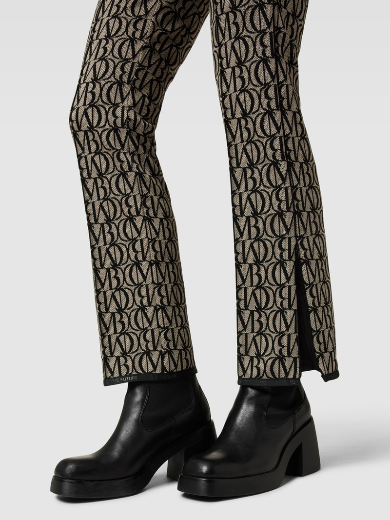 Hose mit Allover-Logo-Muster Modell 'RANEE' in schwarz
