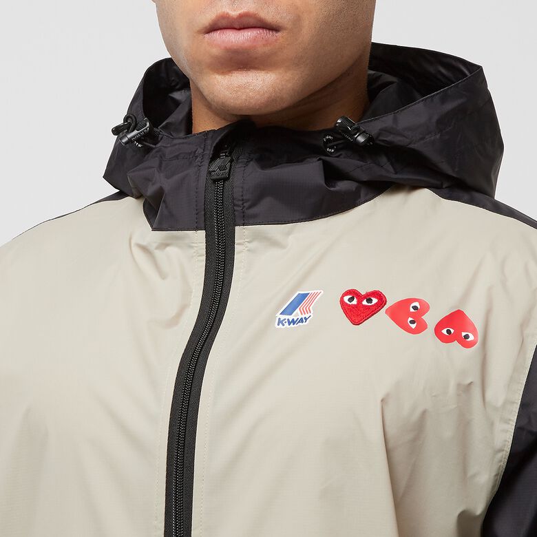 Comme des Garcons Play K-Way Full Zip Jacket beige/black