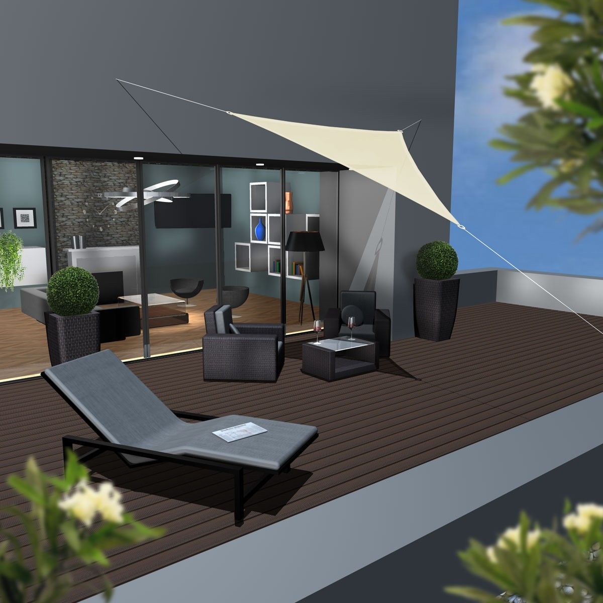 AMANKA 3 x 3 x 3 HDPE Sonnensegel