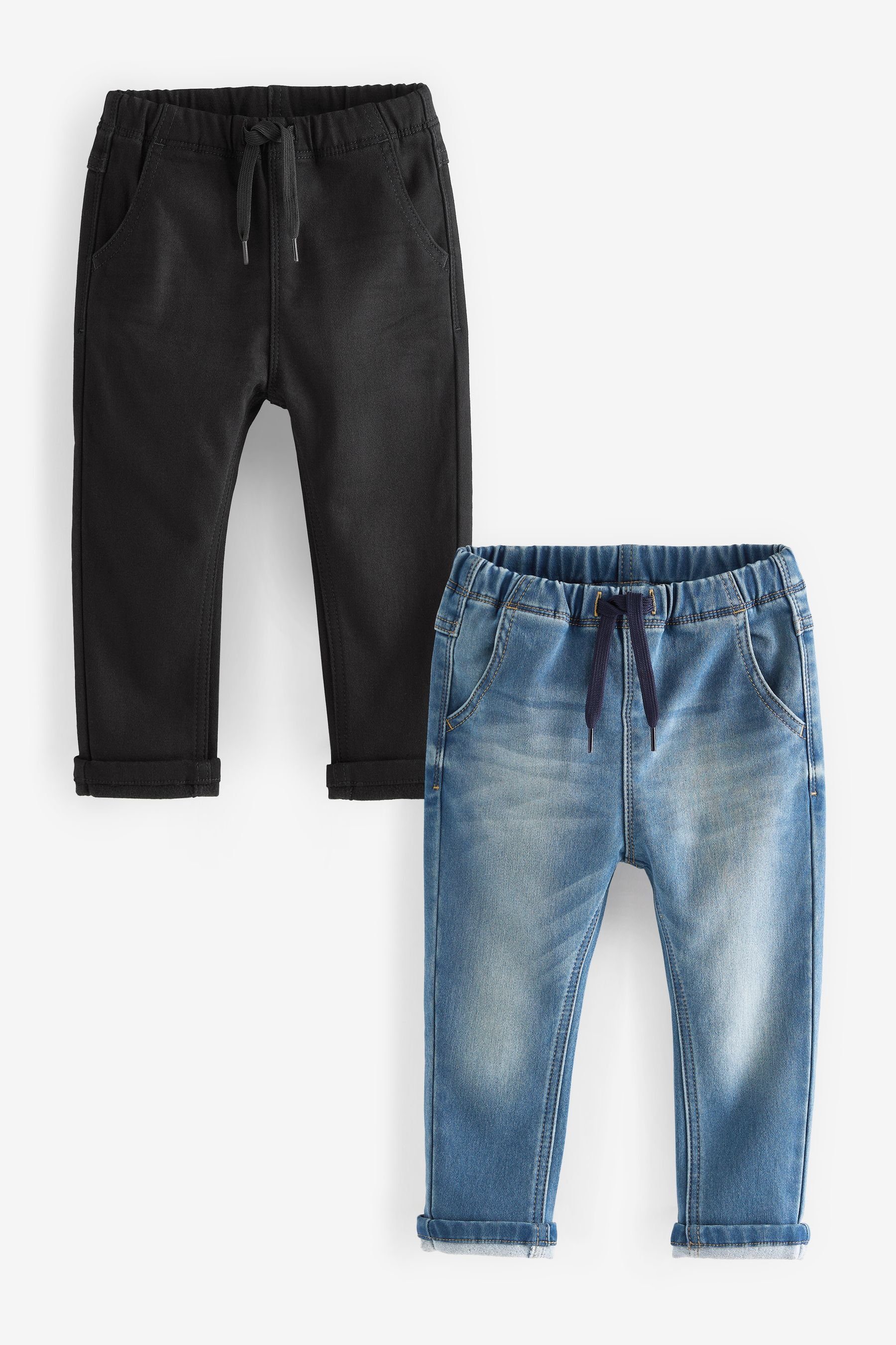 Next Schlupfjeans Superweiche Schlupf-Jeans mit Stretch, 2er-Pack (2-tlg)