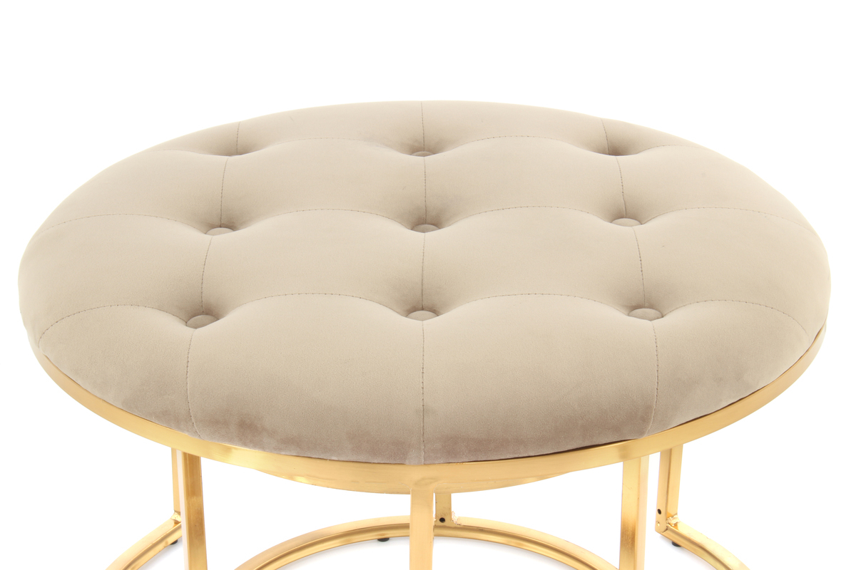 Kayoom Hocker Becky 825 2er-Set Taupe / Gold