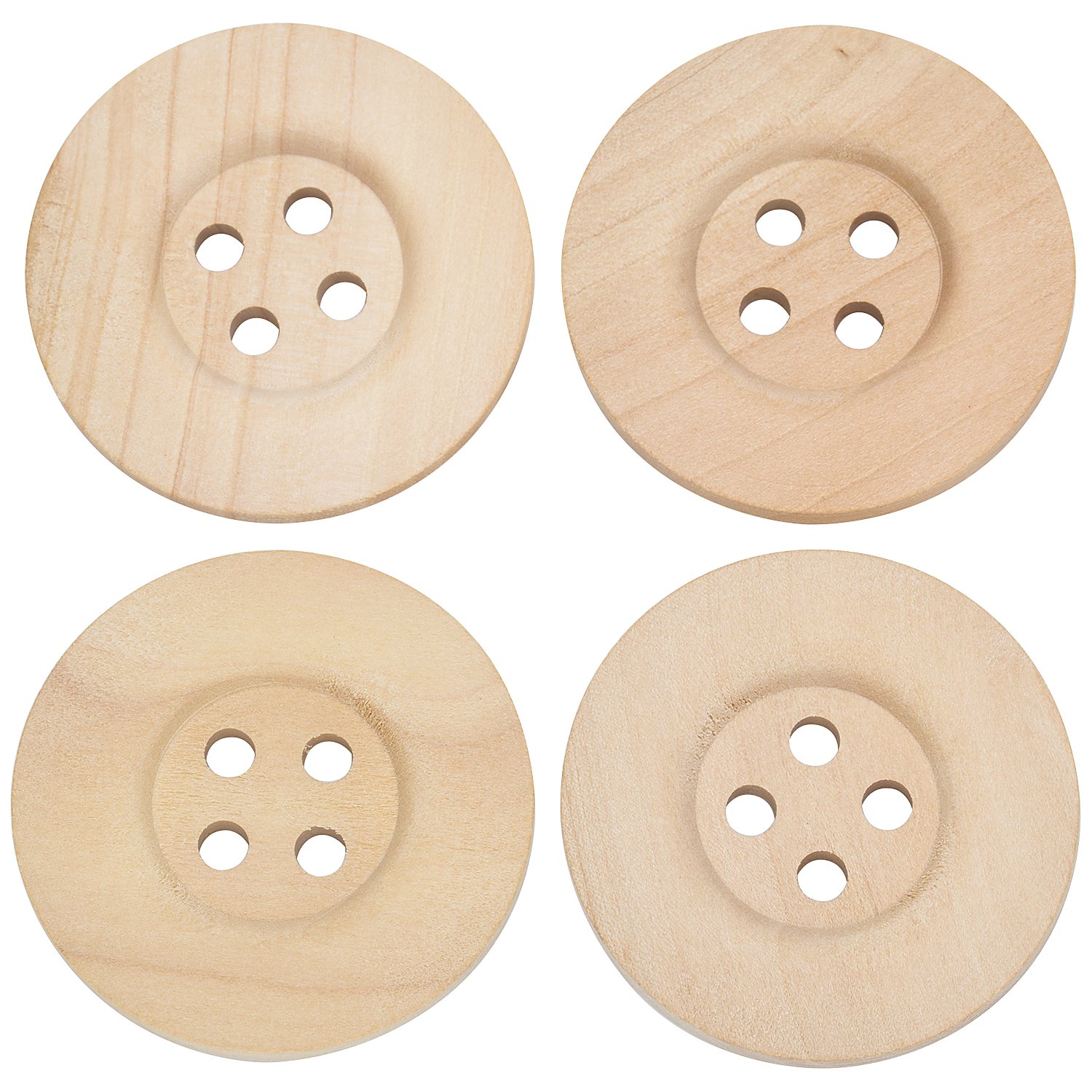 Knöpfe aus Holz, 4 cm Ø, 15 Stück