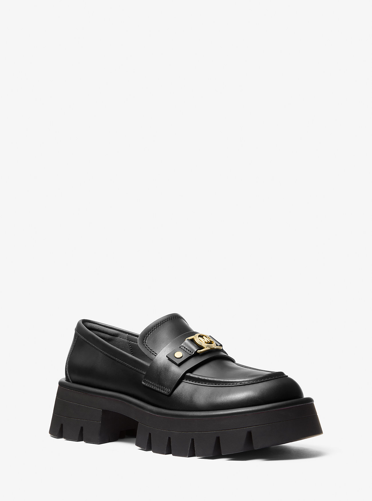 Mandy Leather Platform Loafer - BLACK