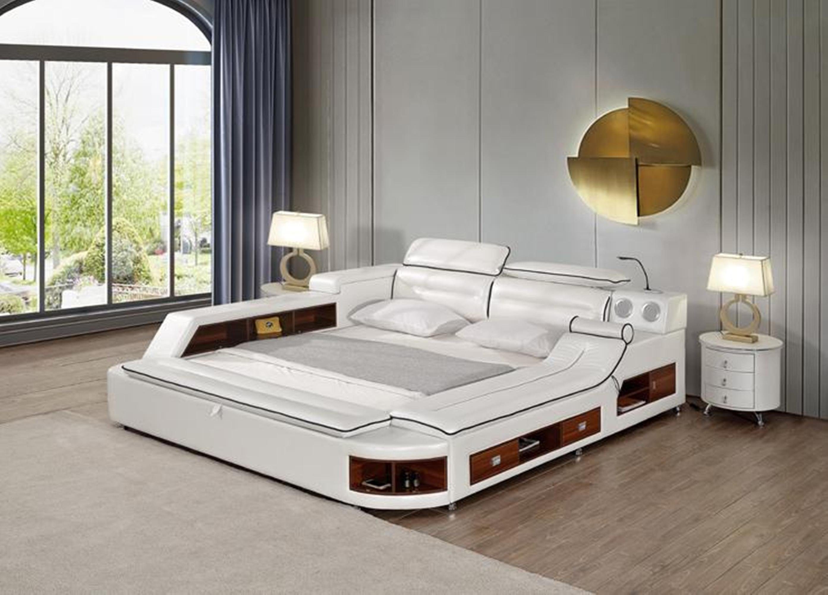 JVmoebel Bett Multifunktions Bett Doppel Betten Hotel xxl big Polster Betten USB