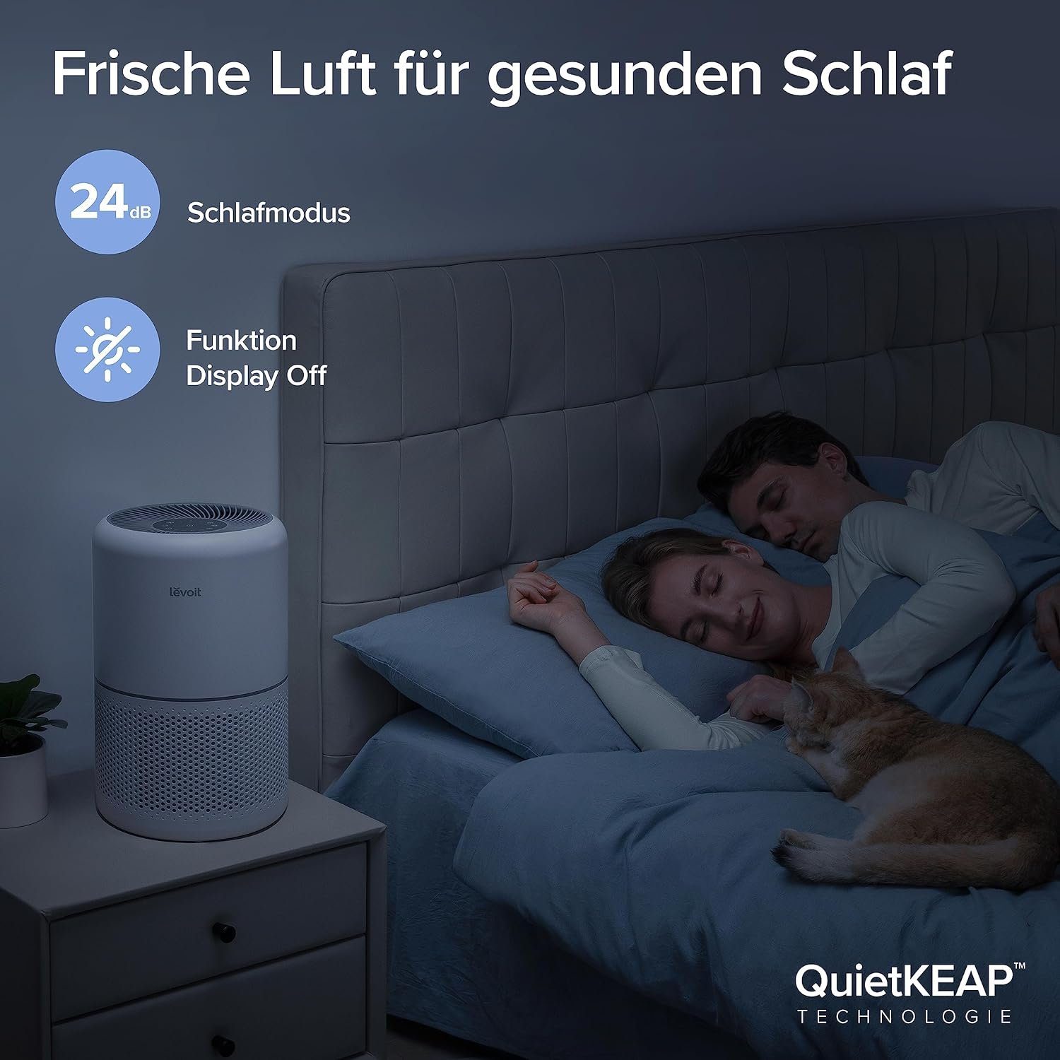 Levoit Luftreiniger HEPA Luftfilter für Allergiker, gegen Schimmel Staub Tierhaare, für 40 m² Räume, CADR 187m³/h Raucherzimmer, Timer leiser Schlafmodus 4 Ersatzfilter