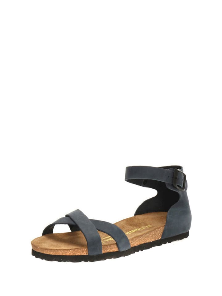 Comfortfusse Leder-Sandalen in Dunkelblau günstig kaufen