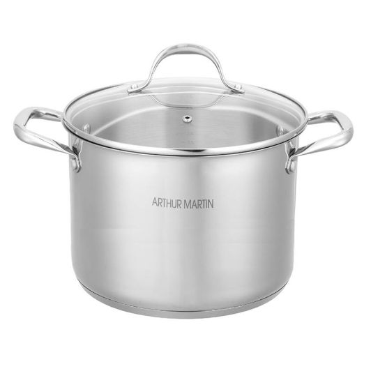 Olla de cocina ARTHUR MARTIN de acero inoxidable, 12 L, 28 cm.