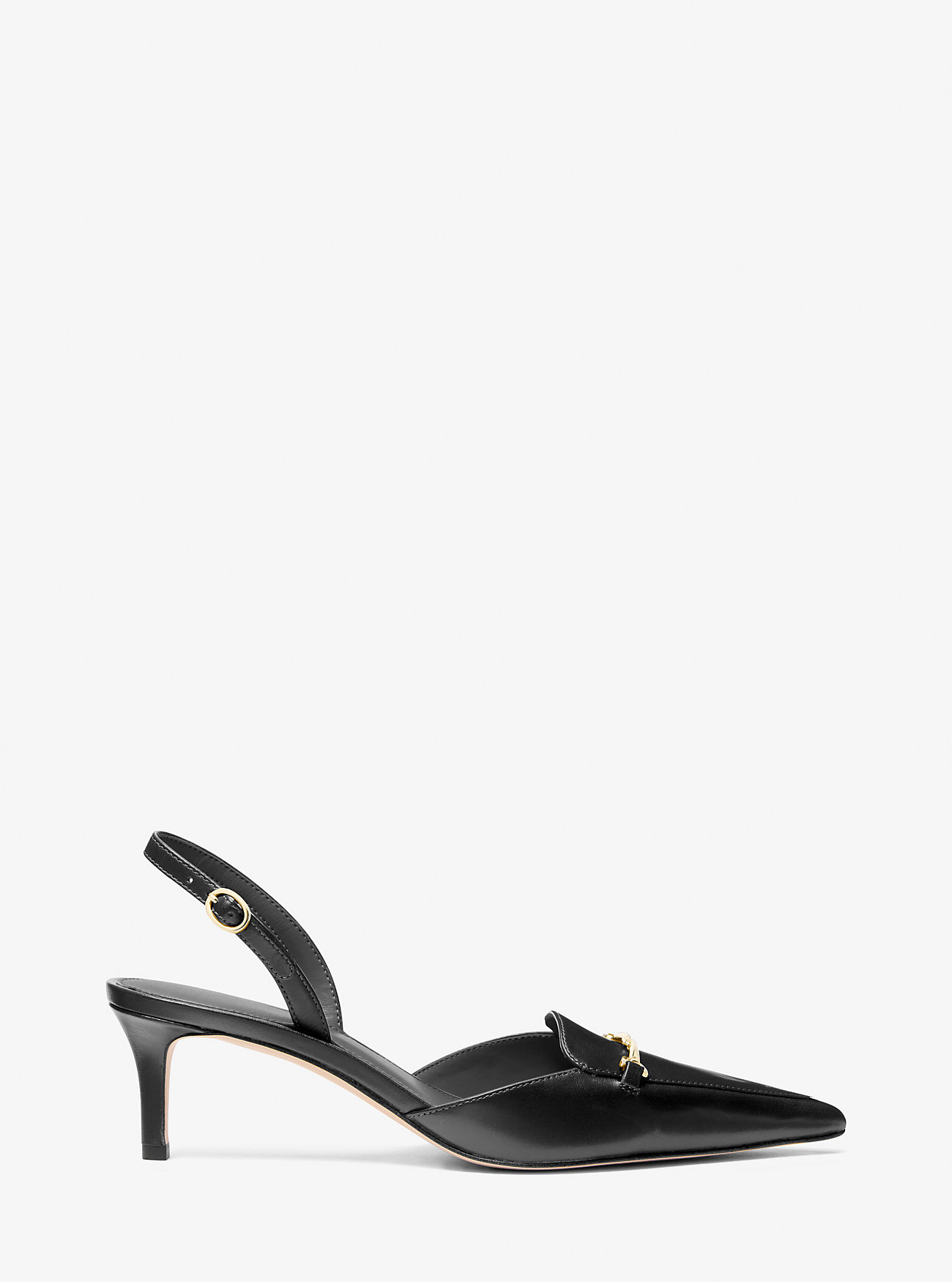Lena Slingback-pumps i skinn - SVART