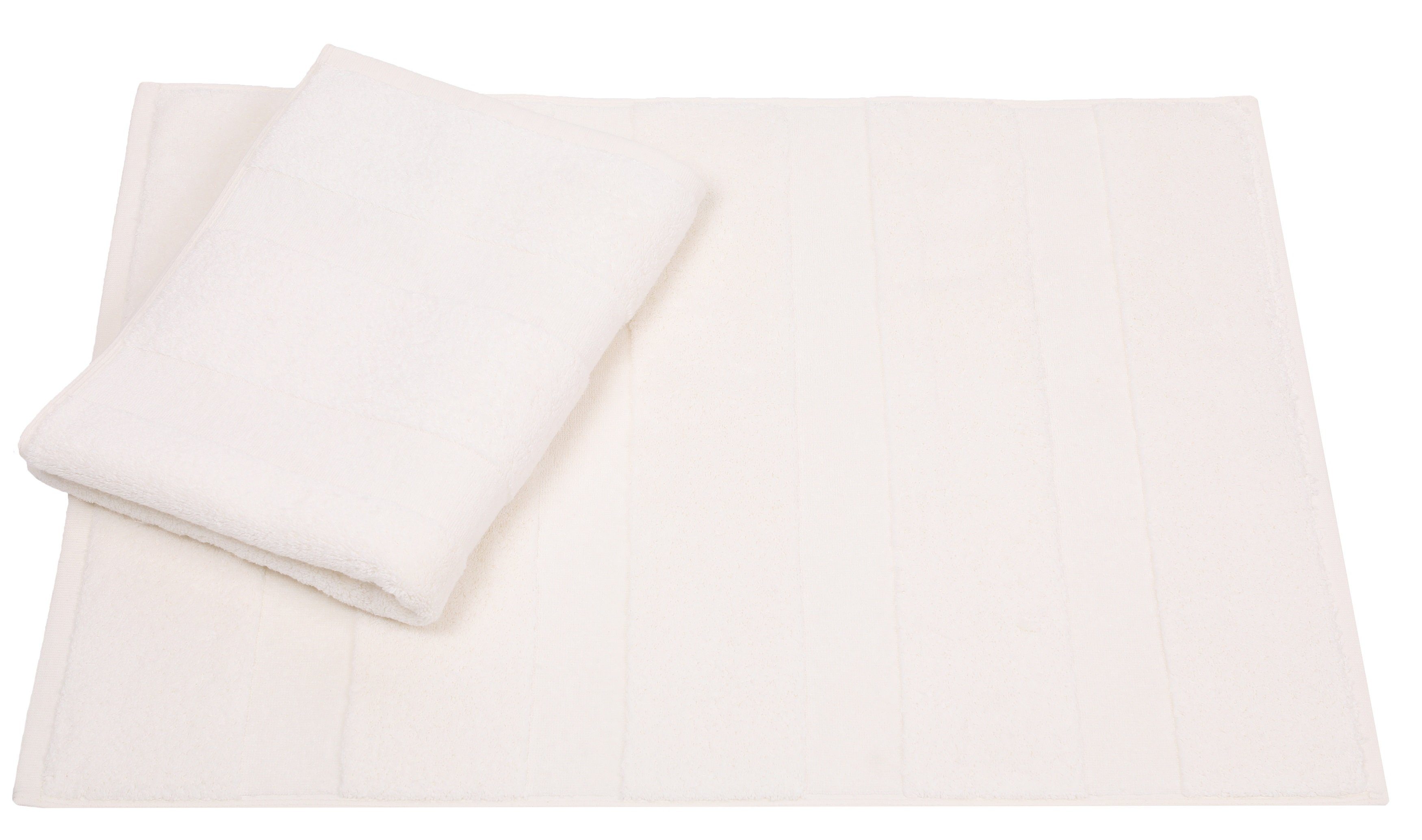Badematte 2er Set Badvorleger Badematte Badteppich Duschvorleger Frottee Größe 50 x 68 cm 100% Baumwolle Deluxe Qualität 680 g/m² Betz, strapazierfähig, Baumwolle, rechteckig