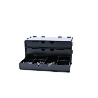 Black Paint Rack: Schrank mit 3 langen Schubladen