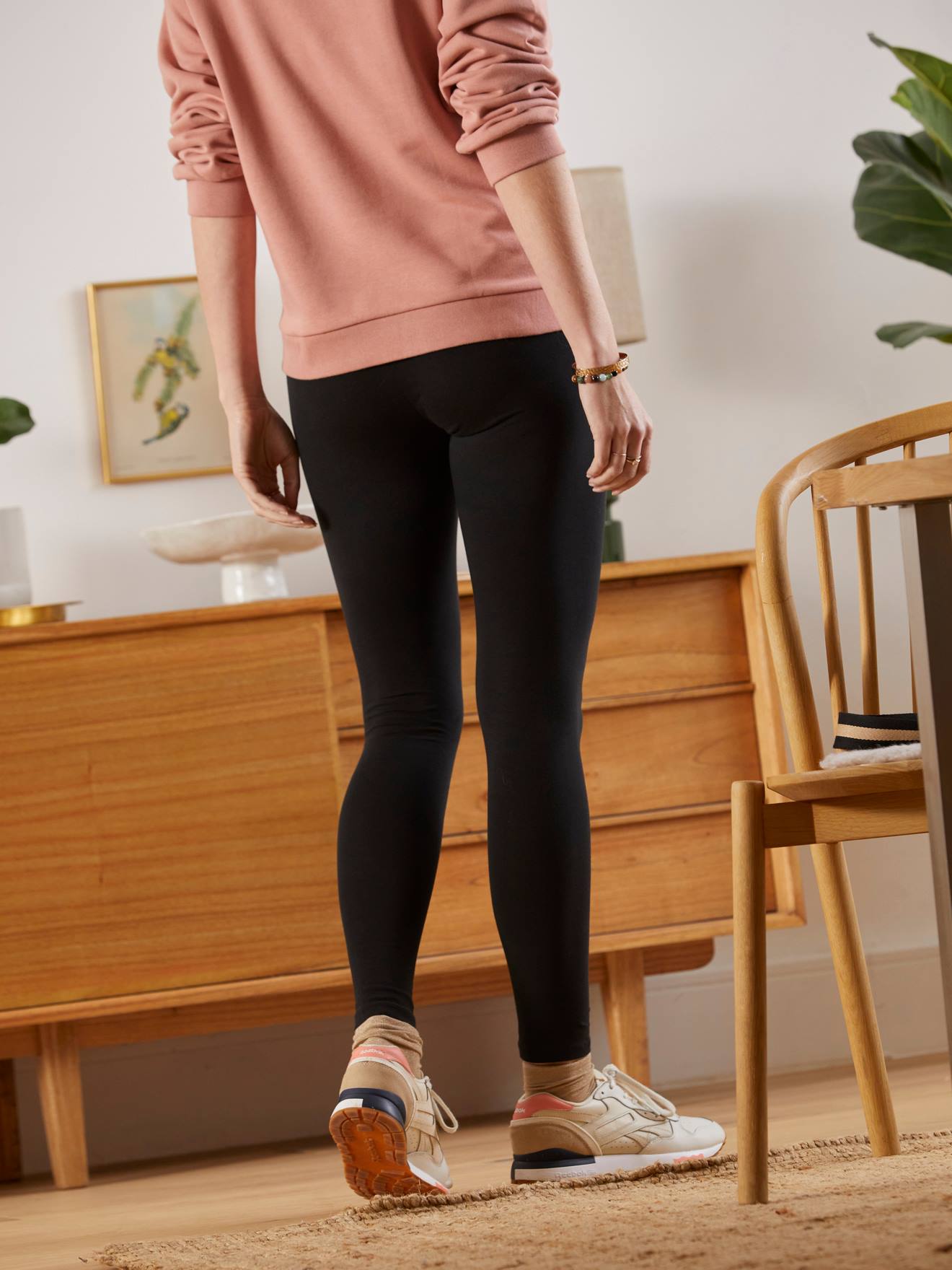 Lot de 2 leggings de grossesse en maille stretch lot noir et gris
