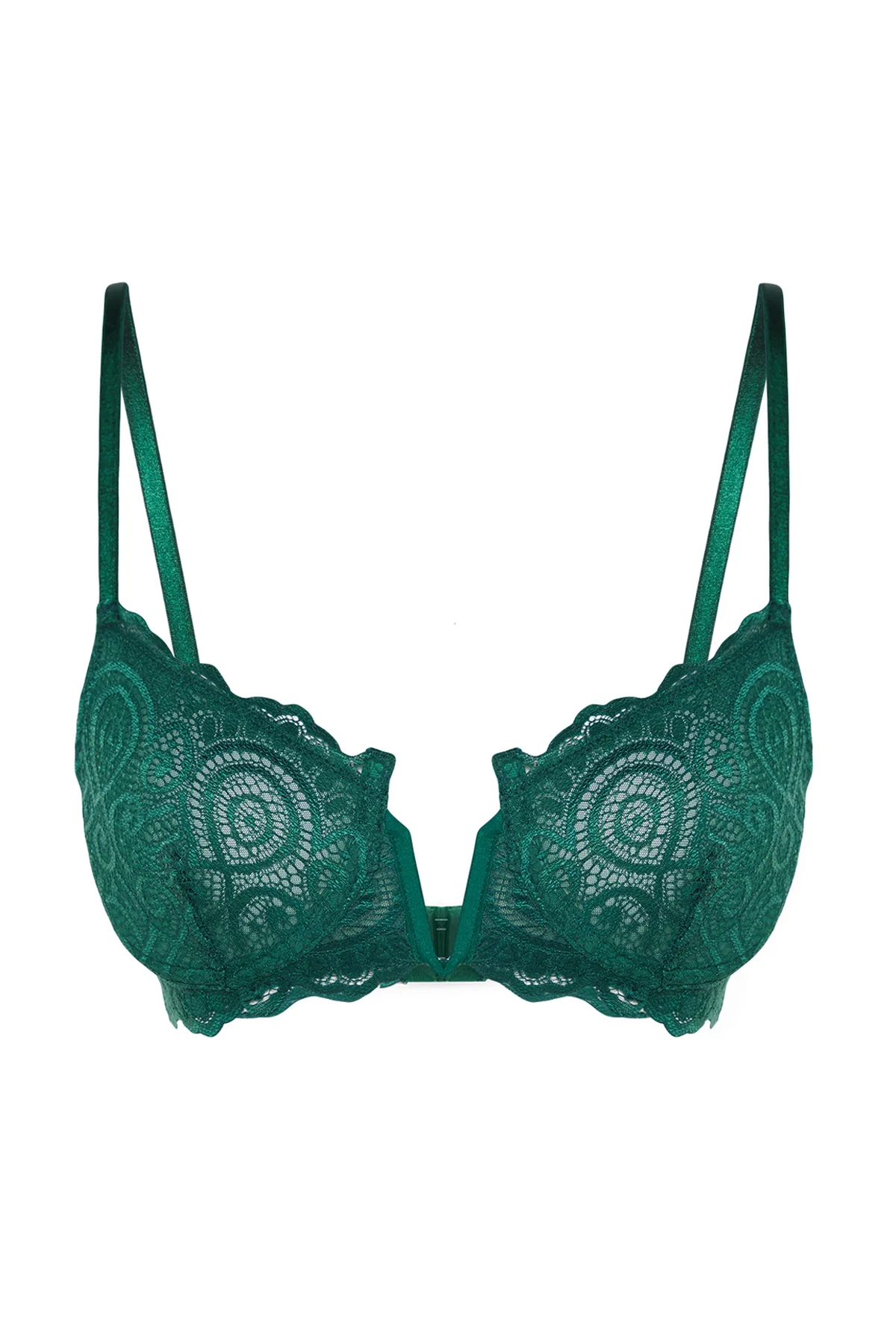 Trendyol Collection  Grüner, abdeckungloser Strick-BH mit Spitzenriemen und Bügeldetail THMAW24SU00034
