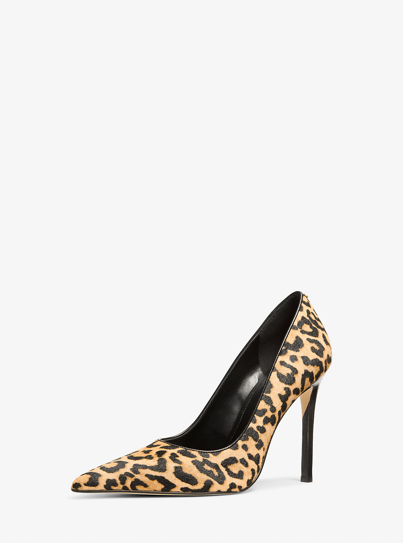 Elyse Leopardprint Kalvehårspump - MARIGOLD