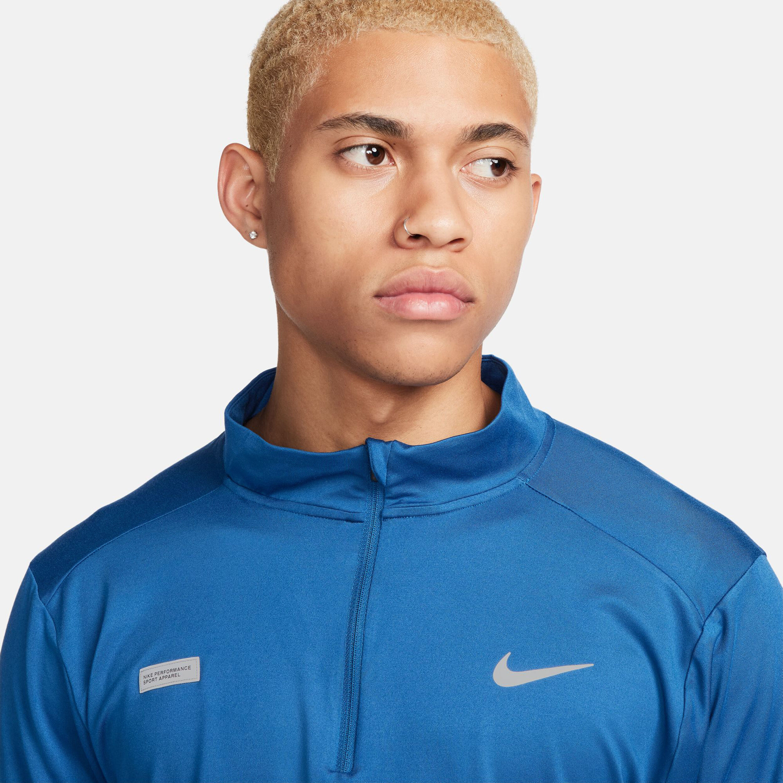 Dri-Fit Element Flash Half-Zip Laufshirt Herren - Blau