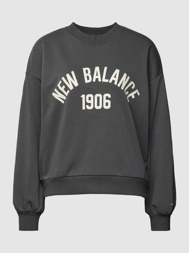 Sweatshirt mit Label-Print in schwarz