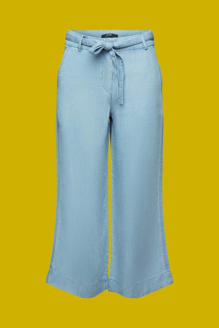 Verkürzte Hose mit weitem Bein, TENCEL™