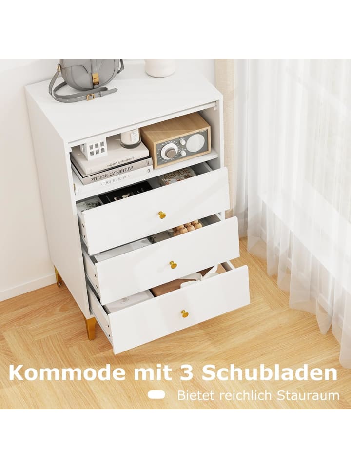 COSTWAY Kommode mit 3 Schubladen in Weiß günstig kaufen onesize
