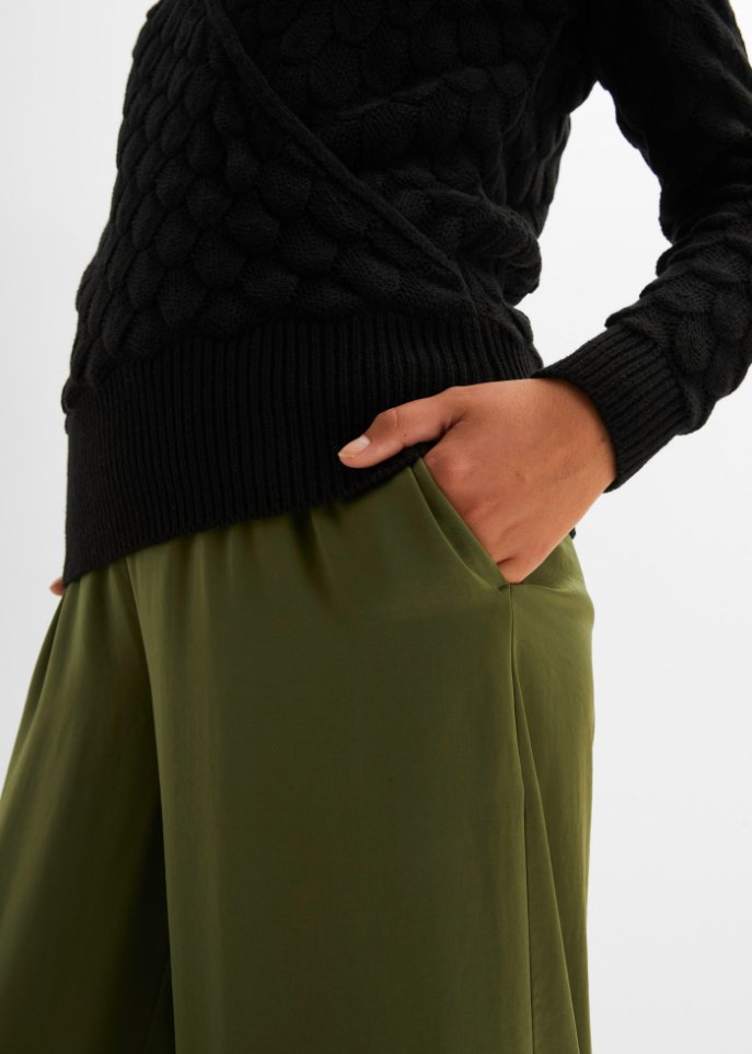 Ajour-Pullover in Wickeloptik