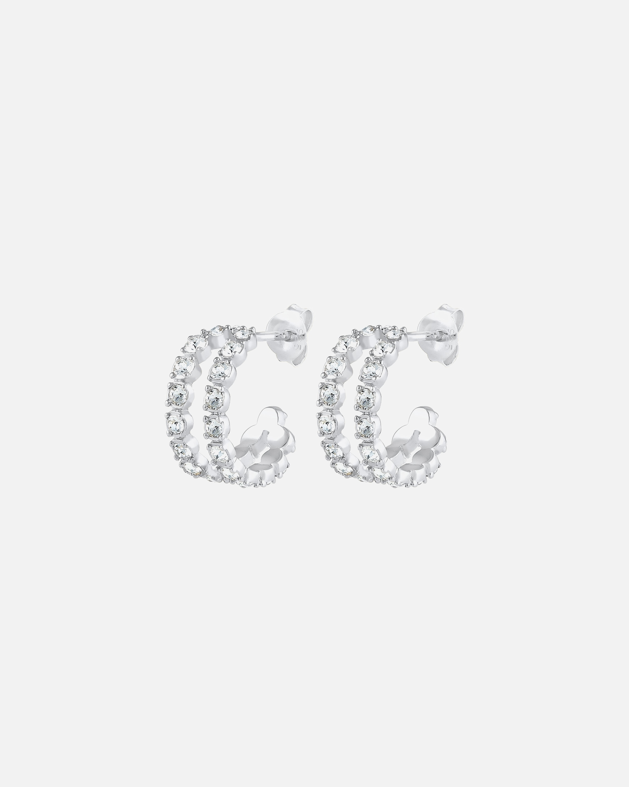Orecchini a cerchio mini Edel da donna di Elli con cristalli in argento sterling 925