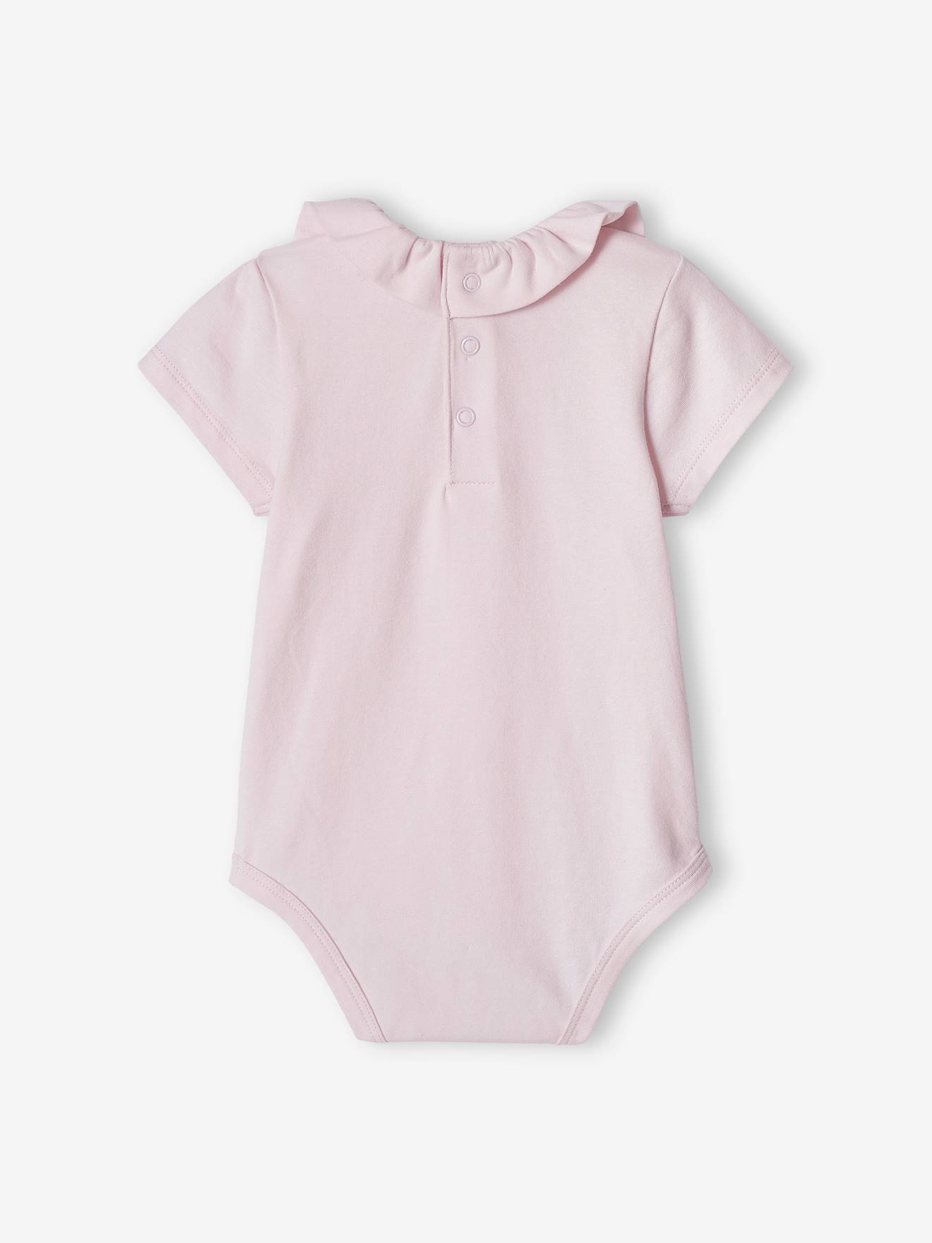 Vertbaudet 2er-Pack Baby Kurzarm-Bodys, Rüschenkragen Oeko-Tex - pack weiß