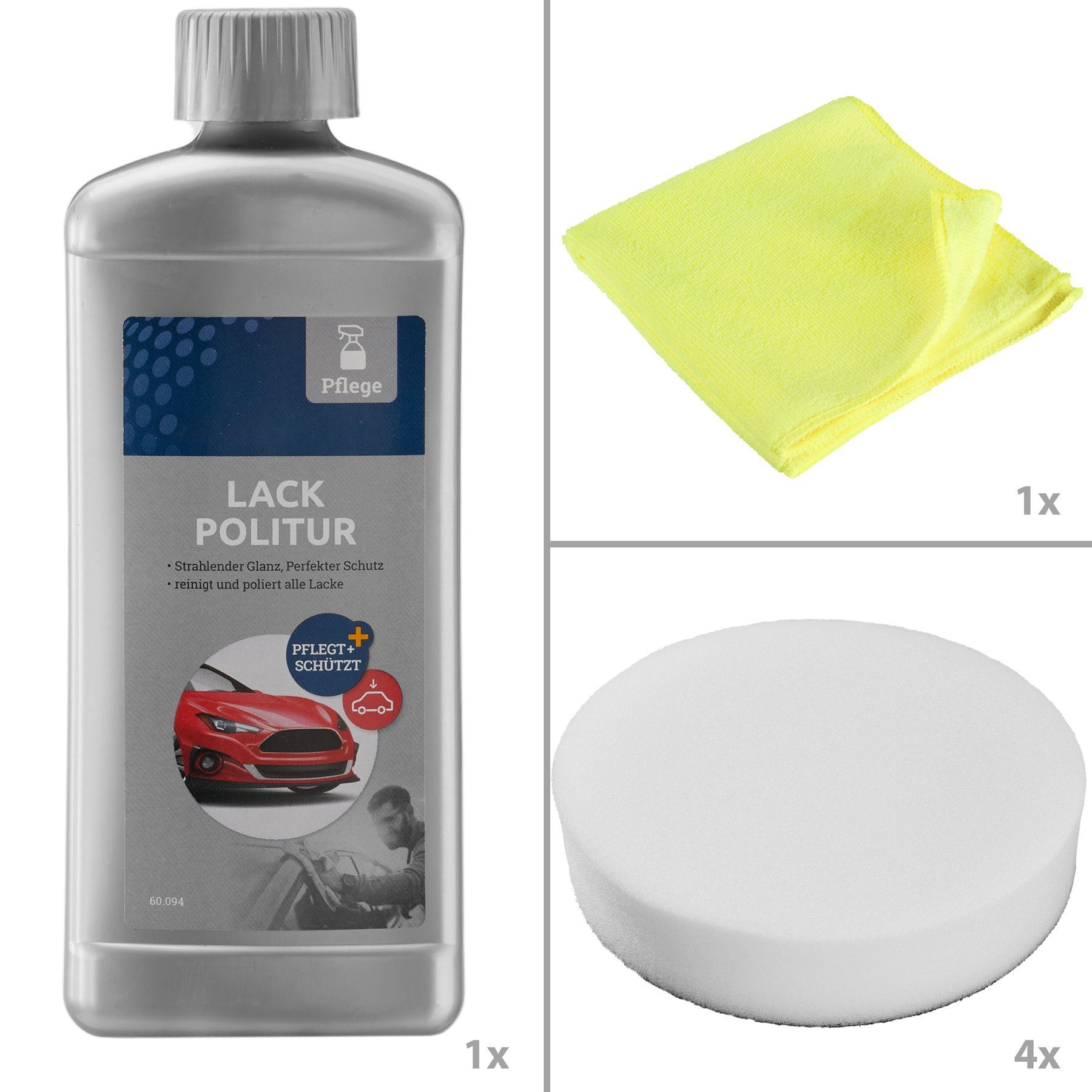 tectake Poliermaschine Exzenter Poliermaschine 710W mit Koffer, Ø 15,00 mm, (17 tlg)