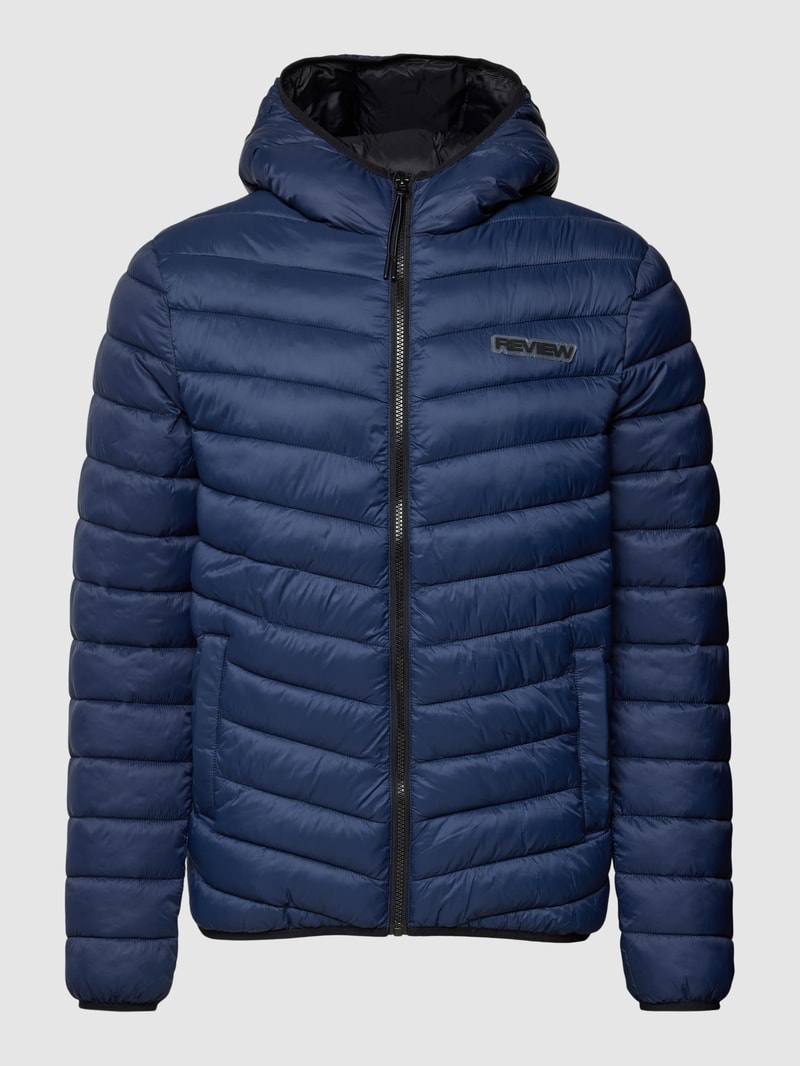 Steppjacke mit Kapuze in dunkelblau