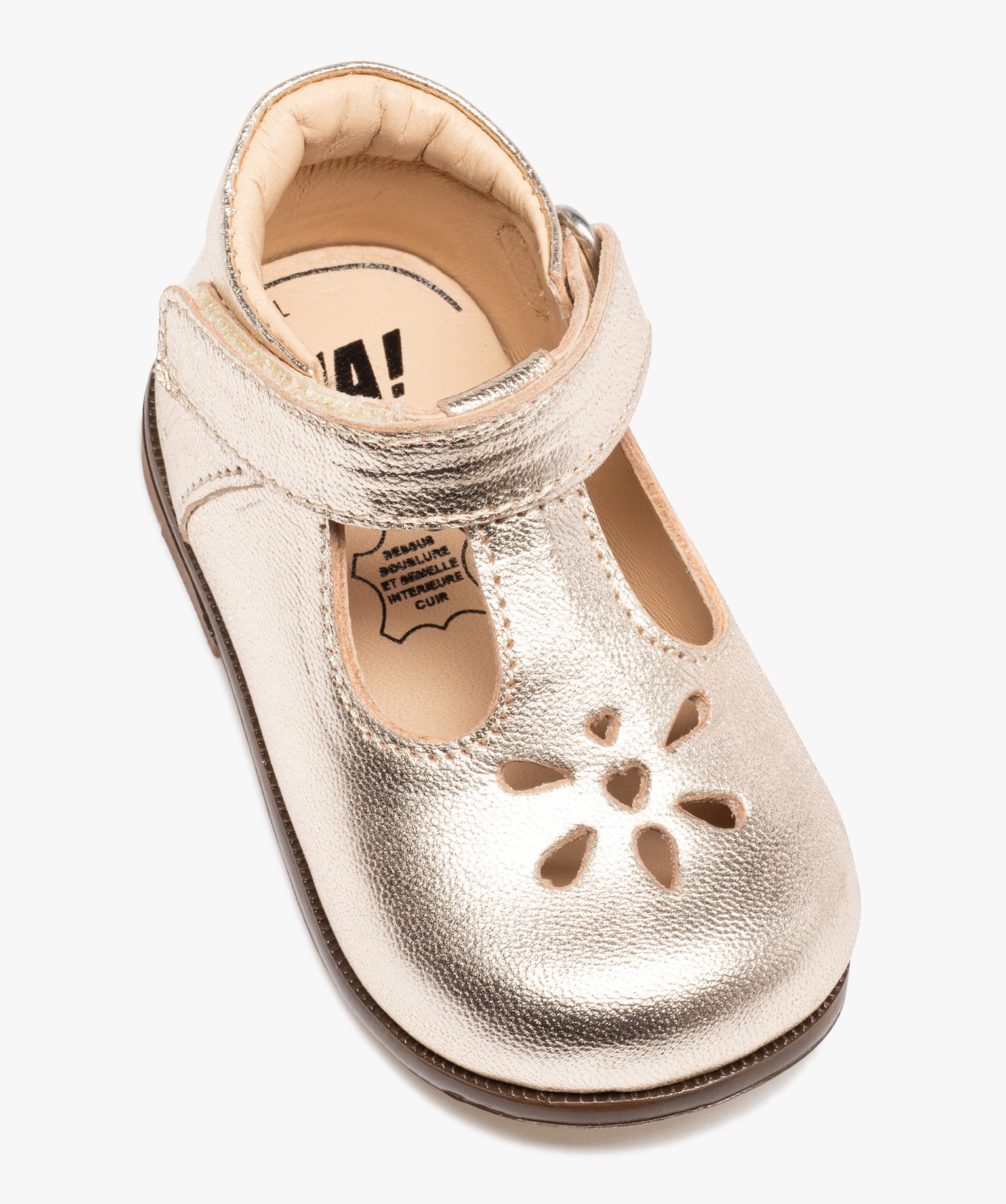 Babies premiers pas bébé fille dessus cuir uni – NA! or | GEMO