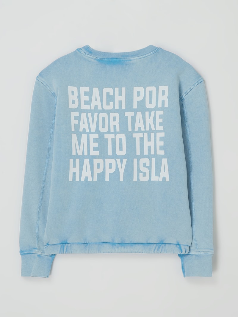 Sweatshirt aus Baumwolle Modell 'Noera' in hellblau