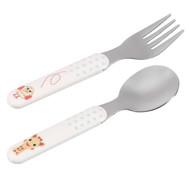 Coffret repas mélamine Sophie la girafe bleu